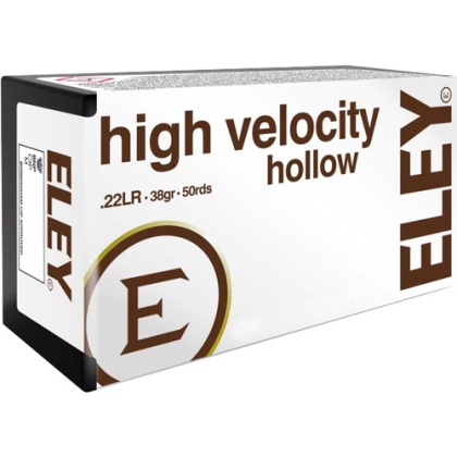 ELEY HIGH VELOCITY 22LR 38GR HP 50RD 100BX/CS