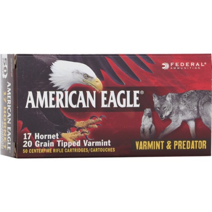 FEDERAL AE 17 HORNET 20GR TIPPED VARMINT 50RD 10BX/CS