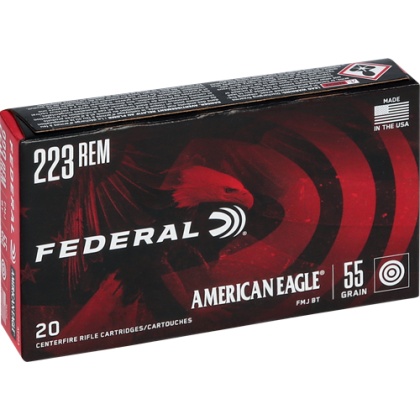 FEDERAL AE 223 REM 55GR FMJ-BT 20RD 25BX/CS