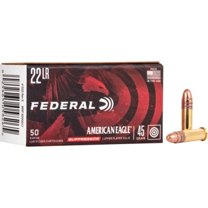 FEDERAL SUPPRESSOR 22LR 45GR PLATED LEAD-RN 50RD 100BX/CS