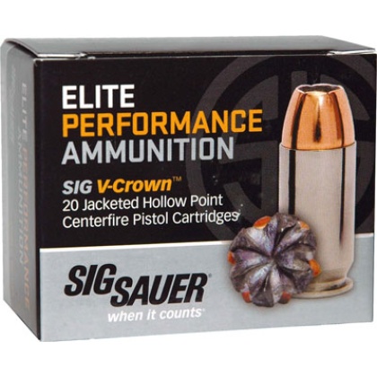 SIG 10MM 180GR ELITE V-CROWN JHP 20RD 10BX/CS