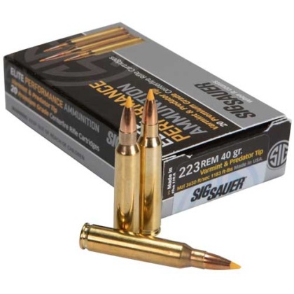 SIG 223 REM 40GR VARMINT/PREDATOR 20RD 10BX/CS