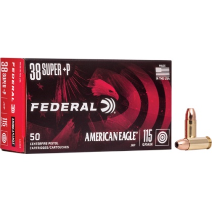 FEDERAL AE 38 SUPER +P 115GR JHP 50RD 20BX/CS