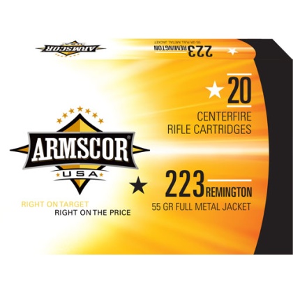 ARMSCOR 223 REM 55GR FMJ 20RD 50BX/CS