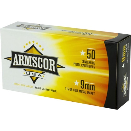 ARMSCOR 9MM LUGER 115GR FMJ 50RD 20BX/CS