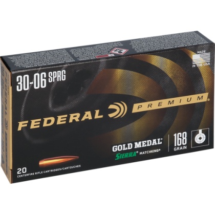 FEDERAL GOLD MEDAL 30-06 168GR MATCHKING 20RD 10BX/CS