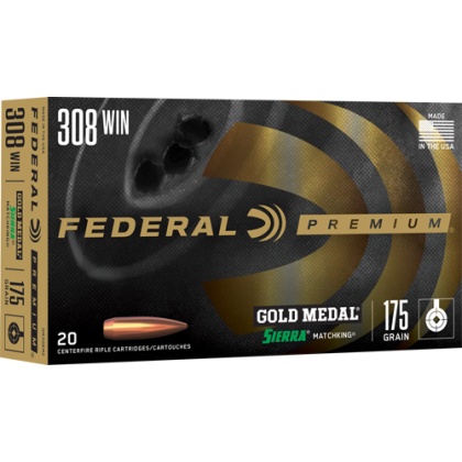 FEDERAL GOLD MEDAL 308 WIN 175GR MATCHKING 20RD 10BX/CS