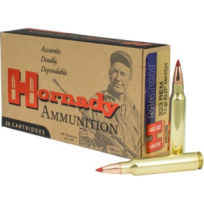 HORNADY 223 REM 73GR ELD MATCH 20RD 10BX/CS