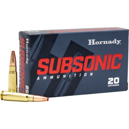 HORNADY SUBSONIC 300 AAC 190GR SUB-X 20RD 10BX/CS