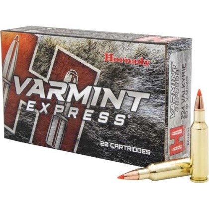 HORNADY VARMINT 224 VALKYRIE 60GR V-MAX 20RD 10BX/CS