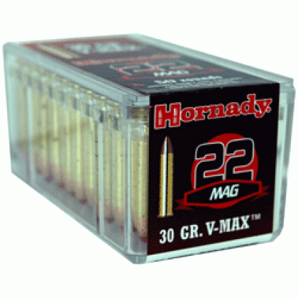 HORNADY 22WMR 30GR V-MAX 2200FPS 50RD 40BX/CS