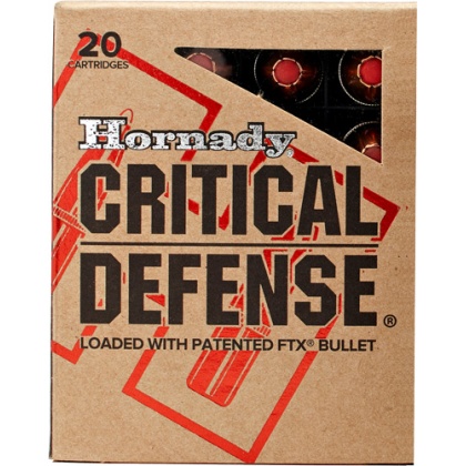 HORNADY CRITICAL DEFENSE 45 ACP 185GR FTX 20RD 10BX/CS