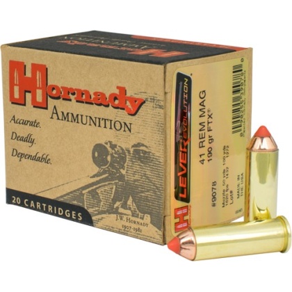 HORNADY LEVEREVOLUTION 41 REM MAG 190GR FTX 20RD 10BX/CS