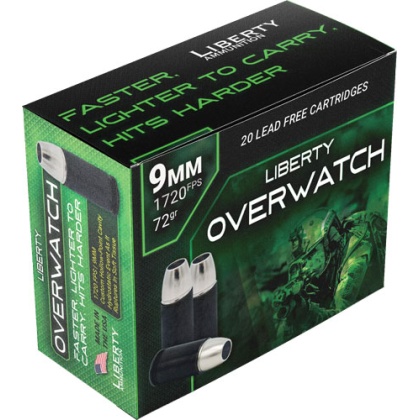 LIBERTY OVERWATCH 9MM LUGER 72GR HP 20RD 10BX/CS