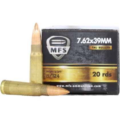 MFS 7.62X39 124GR FMJ 20RD 50BX/CS