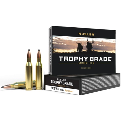 NOSLER TROPHY 243 WIN 100GR PARTITION TIP 20RD 10BX/CS