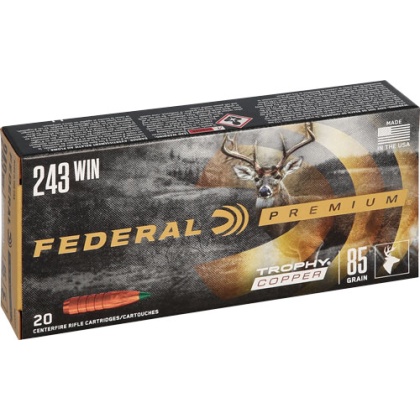 FEDERAL PREMIUM 243 WIN 85GR TROPHY COPPER 20RD 10BX/CS