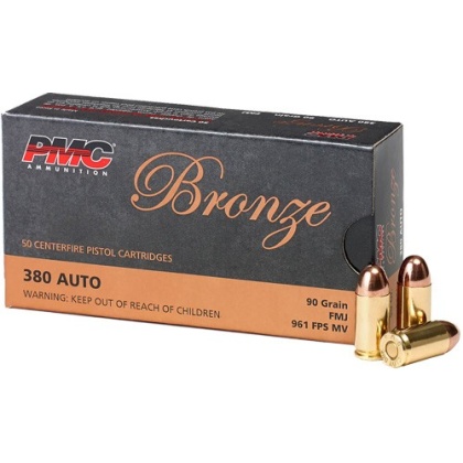 PMC 380 ACP 90GR FMJ 50RD 20BX/CS