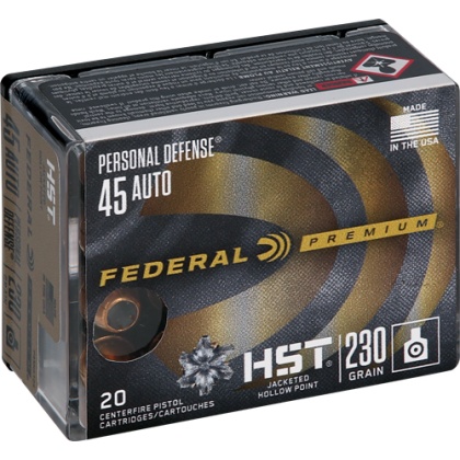 FEDERAL PREMIUM 45 ACP 230GR HST JHP 20RD 10BX/CS