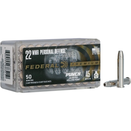 FEDERAL PUNCH 22WMR 45GR JHP 50RD 60BX/CS