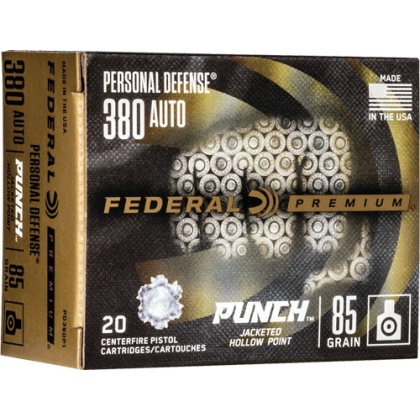 FEDERAL PUNCH 380 ACP 85GR JHP 20RD 10BX/CS