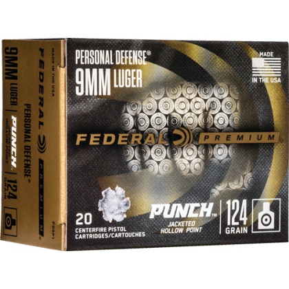 FEDERAL PUNCH 9MM LUGER 124GR JHP 20RD 10BX/CS