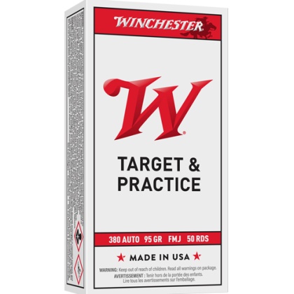 WINCHESTER USA 380 ACP 95GR FMJ TC 50RD 10BX/CS