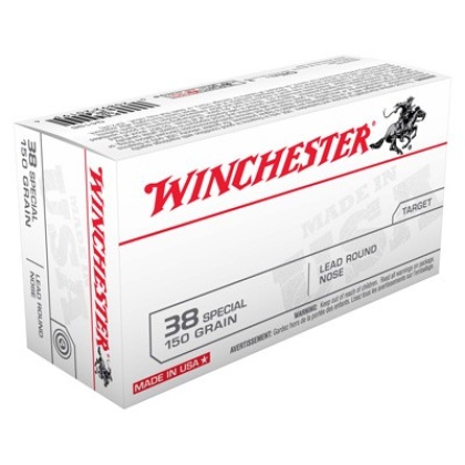 WINCHESTER USA 38 SPECIAL 150GR LEAD-RN 50RD 10BX/CS