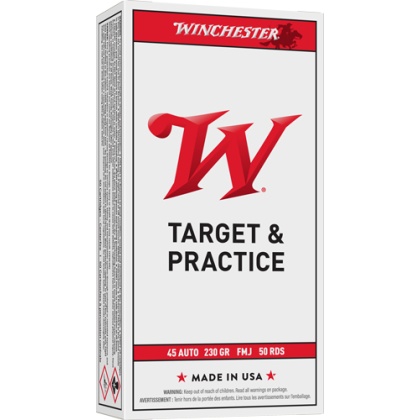 WINCHESTER USA 45 ACP 230GR FMJ-RN 50RD 10BX/CS