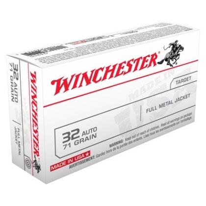 WINCHESTER USA 32 ACP 71GR FMJ-RN 50RD 10BX/CS