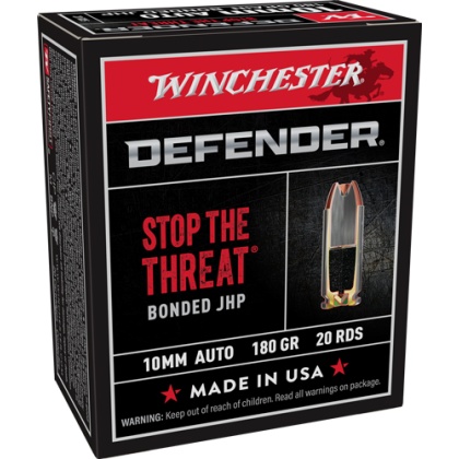 WINCHESTER DEFENDER 10MM 180GR BONDED JHP 20RD 10BX/CS