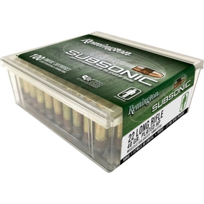 REMINGTON SUBSONIC 22LR 40GR PLATED LEAD-HP 100RD 50BX/CS