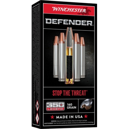 WINCHESTER DEFENDER 350 LEGEND 160GR BONDED HP 20RD 10BX/CS