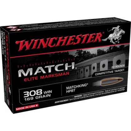 WINCHESTER MATCH ELITE 308 WIN 169GR HPBT 20RD 10BX/CS