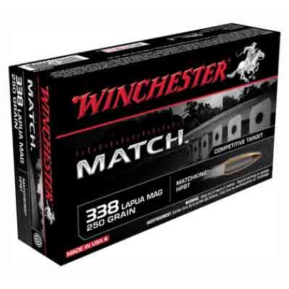 WINCHESTER SUPREME 338 LAPUA MAG 250GR MATCH 20RD 10BX/CS