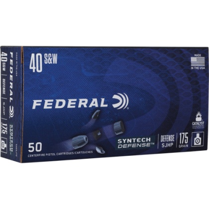 FEDERAL SYNTHETIC DEFENSE 40 SW 175GR SJHP 50RD 10BX/CS