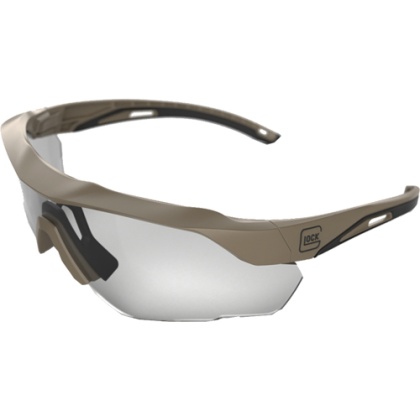 GLOCK TACTICAL GLASSES CROSSOVER DESERT TAN CLEAR LEN