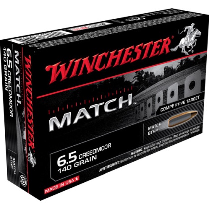 WINCHESTER MATCH 6.5 CM 140GR BTHP 20RD 10BX/CS