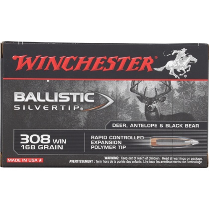 WINCHESTER SUPREME 308 WIN 168GR SILVERTIP 20RD 10BX/CS