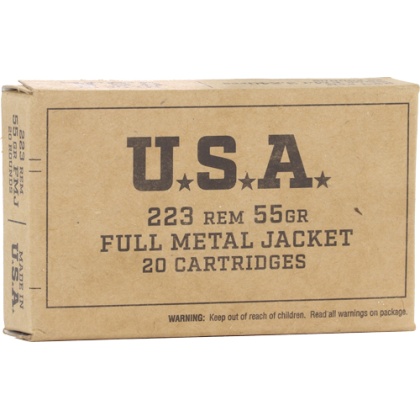 WINCHESTER USA 223 REM 55GR FMJ 20RD 50BX/CS