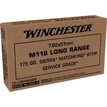 WINCHESTER 7.62x51 175GR MATCHKING BTHP 20RD 25BX/CS