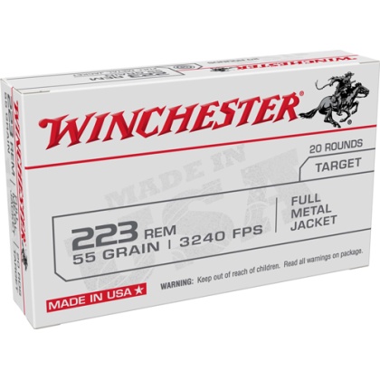 WINCHESTER USA 223 REM 55GR FMJ 20RD 50BX/CS