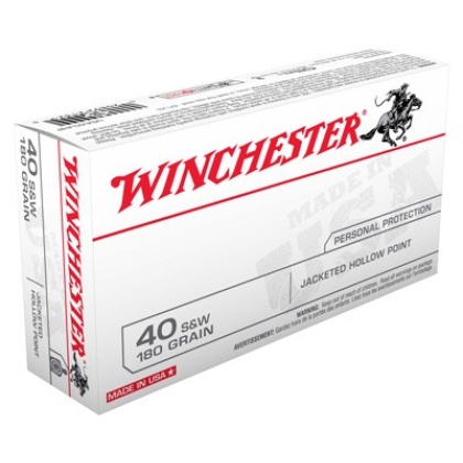 WINCHESTER USA 40 SW 180GR JHP 50RD 10BX/CS