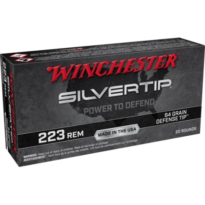 WINCHESTER SILVERTIP 223 REM 64GR DEFENSE TIP 20RD 10BX/CS