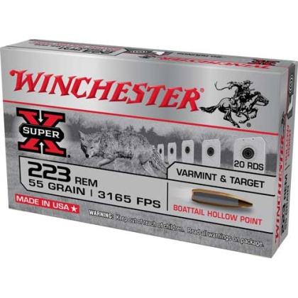 WINCHESTER SUPER-X 223 REM 55GR BTHP 20RD 25BX/CS