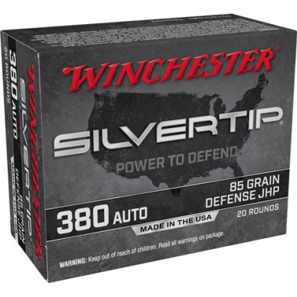 WINCHESTER SILVERTIP 380 ACP 85GR HP 20RD 10BX/CS