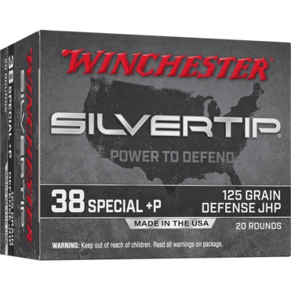 WINCHESTER SILVERTIP 38 SPECIAL+P 125GR HP 20RD 10BX/C