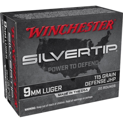 WINCHESTER SILVERTIP 9MM LUGER SILVERTIP HP 20RD 10BX/CS