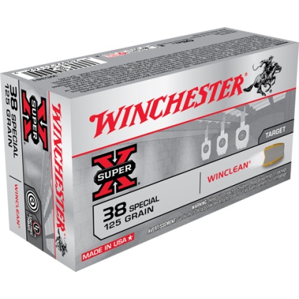 WINCHESTER WINCLEAN 38 SPECIAL 125GR. JSP 50RD 10BX/CS