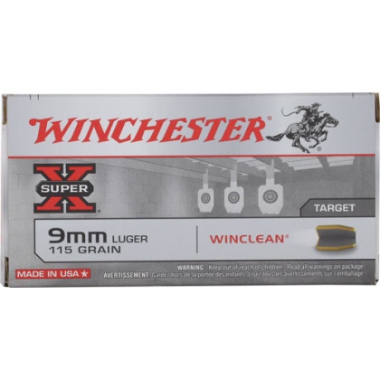 WINCHESTER WINCLEAN 9MM LUGER 115GR JSP 50RD 10BX/CS